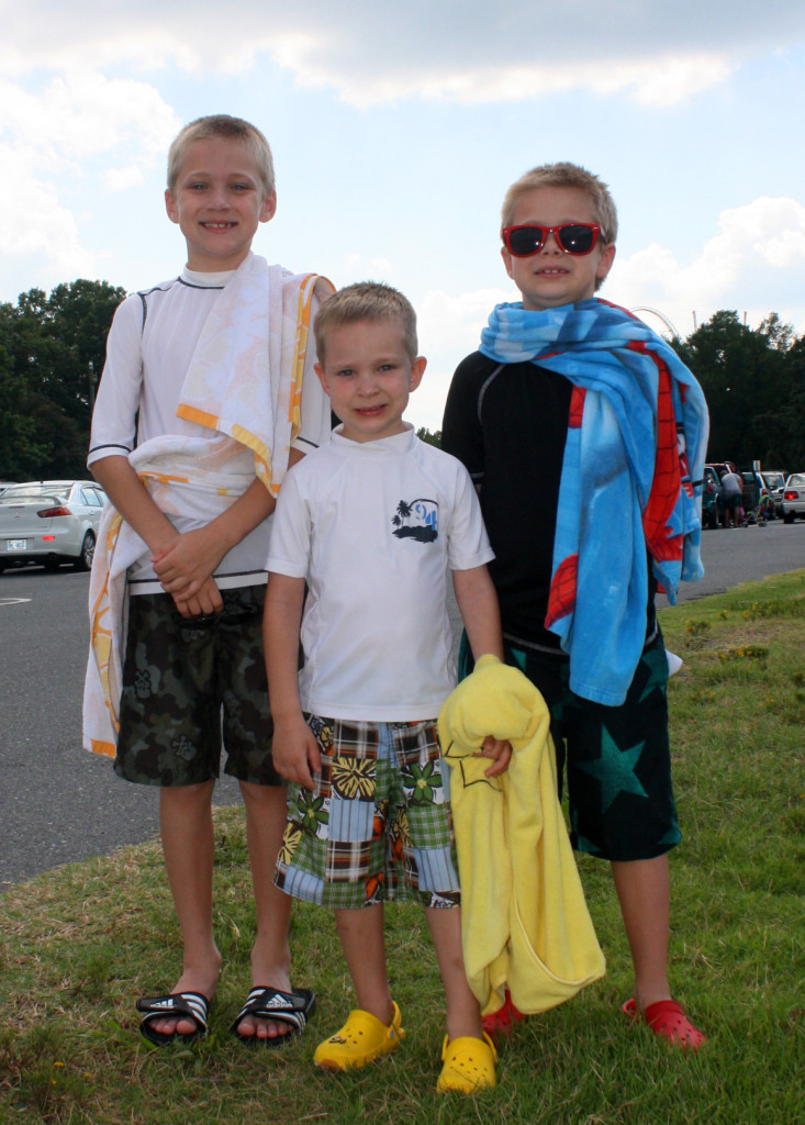 Boys after a day at the water park